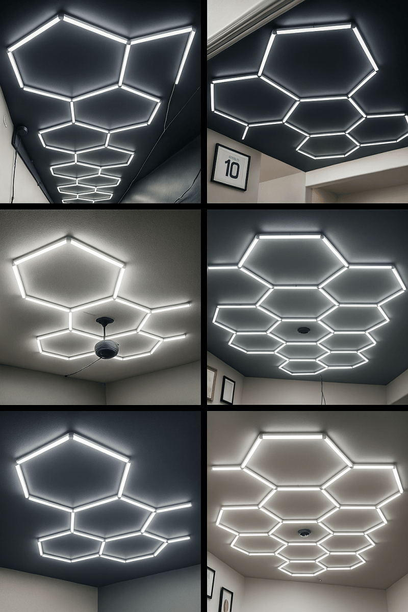 🔥 HexaLumen™ - Éclairage LED alvéolaire design pour garage, salle de sport et shop moderne - FaciliCasa