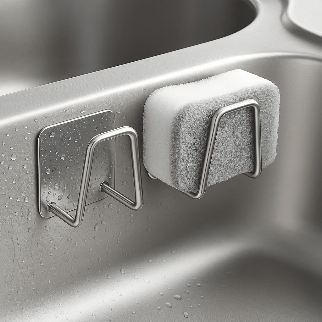 🔥 HookyFix™ – Le crochet mural malin pour une cuisine impeccable Le support autocollant en acier inoxydable qui libère ton évier et simplifie ta vie - FaciliCasa