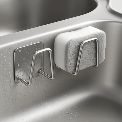 🔥 HookyFix™ – Le crochet mural malin pour une cuisine impeccable Le support autocollant en acier inoxydable qui libère ton évier et simplifie ta vie - FaciliCasa