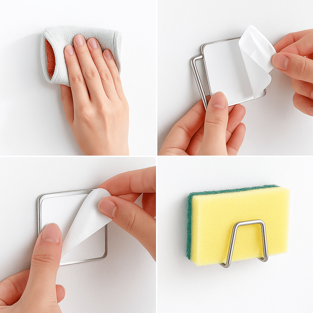 🔥 HookyFix™ – Le crochet mural malin pour une cuisine impeccable Le support autocollant en acier inoxydable qui libère ton évier et simplifie ta vie - FaciliCasa