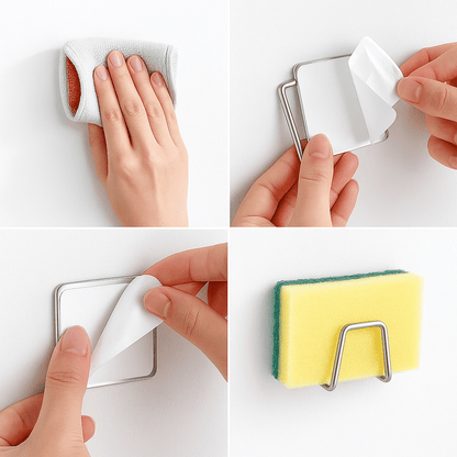 🔥 HookyFix™ – Le crochet mural malin pour une cuisine impeccable Le support autocollant en acier inoxydable qui libère ton évier et simplifie ta vie - FaciliCasa