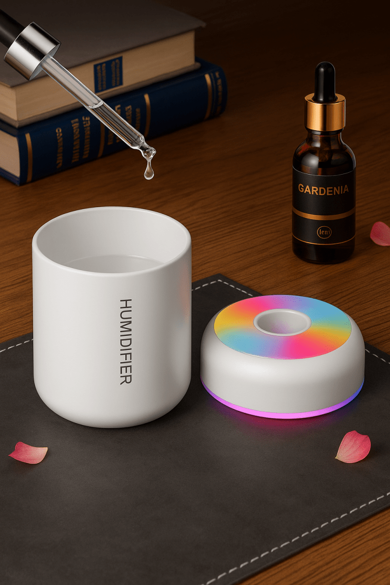 🏷️ Humilight™ – Mini Humidificateur USB 180ml avec LED arc - en - ciel pour une ambiance zen à la maison ou au bureau - FaciliCasa