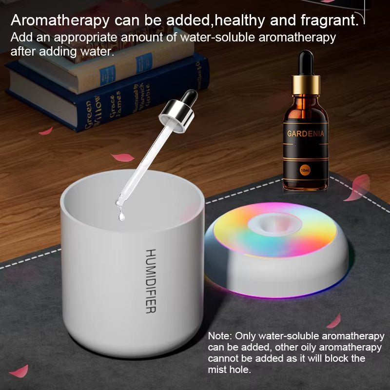 🏷️ Humilight™ – Mini Humidificateur USB 180ml avec LED arc - en - ciel pour une ambiance zen à la maison ou au bureau - FaciliCasa