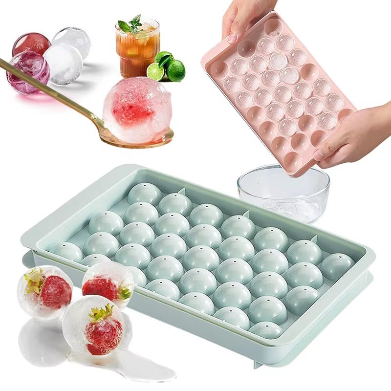 🧊 IceGlobe™ – Moule à glaçons ronds 33 boules pour cocktails, whisky, infusions fruitées et boissons élégantes - FaciliCasa