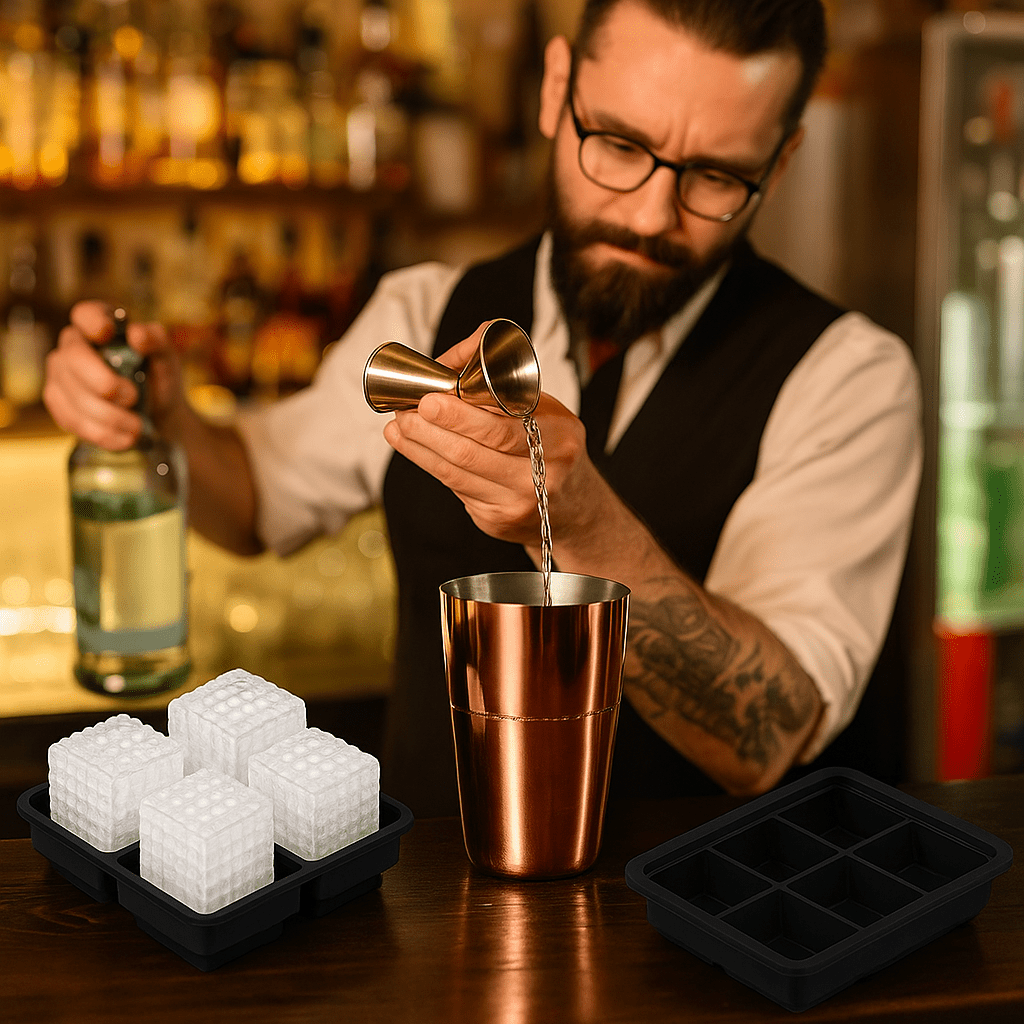 🧊 IceLuxe™ – Moule à glaçons design pour cocktails d’exception Le moule à glaçons en silicone qui sublime chaque boisson avec des glaçons effet diamant. - FaciliCasa