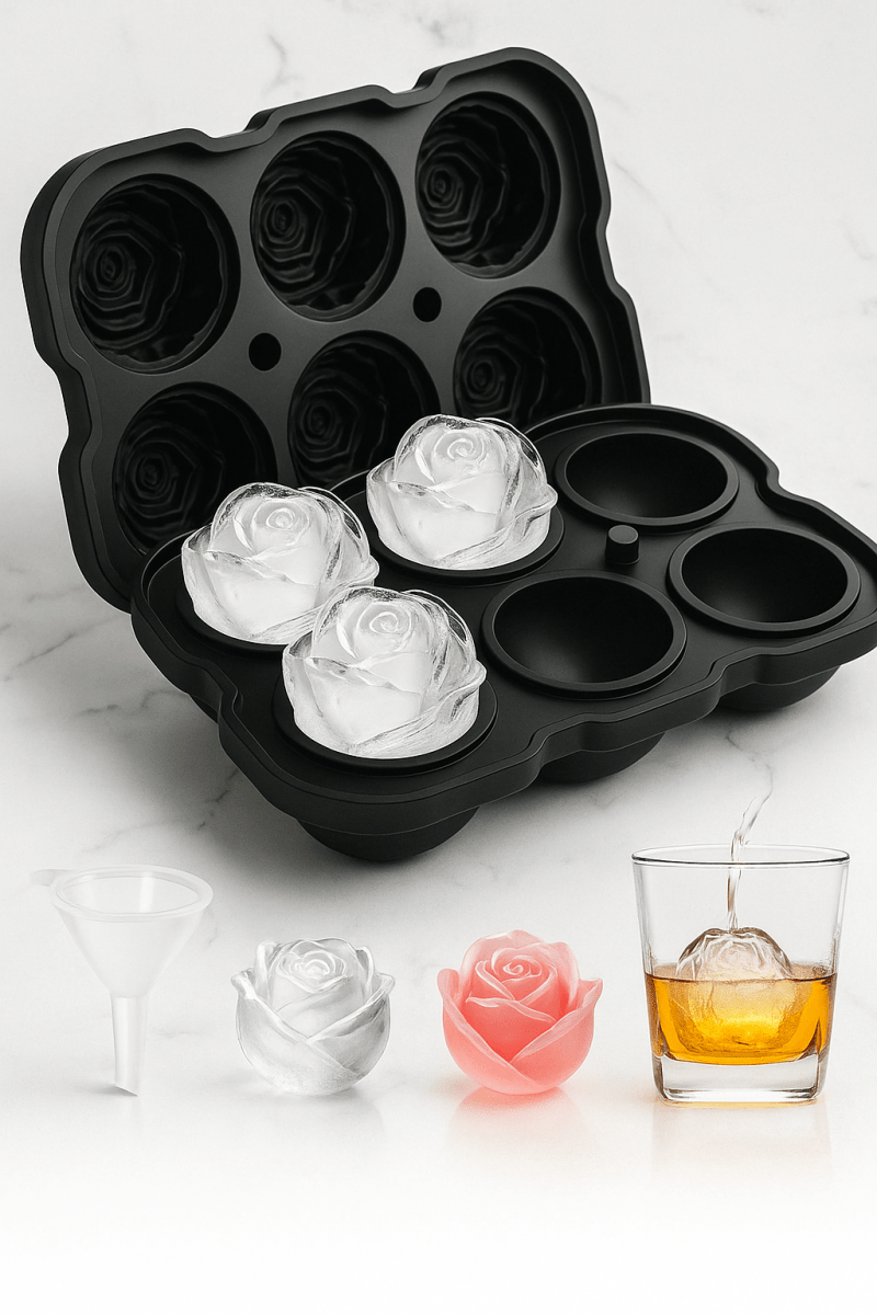 🌹 IceRose™ – Moule à glaçons rose en silicone – Pour des cocktails qui font tourner les têtes - FaciliCasa