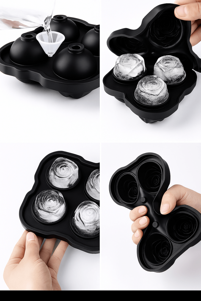 🌹 IceRose™ – Moule à glaçons rose en silicone – Pour des cocktails qui font tourner les têtes - FaciliCasa