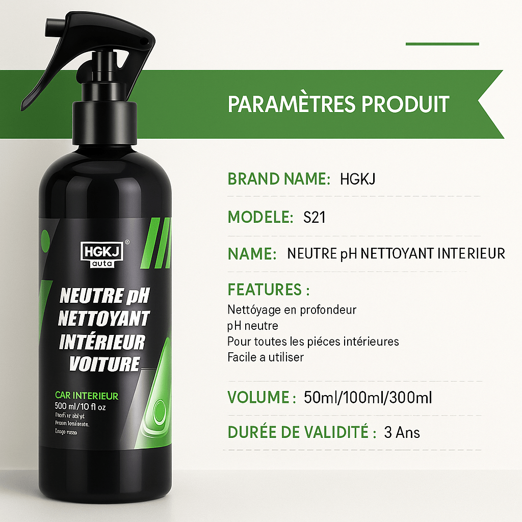 InteriorClean™ S21 - Spray nettoyant intérieur voiture sans eau pour cuir, tissu, plafond et tableau de bord - FaciliCasa