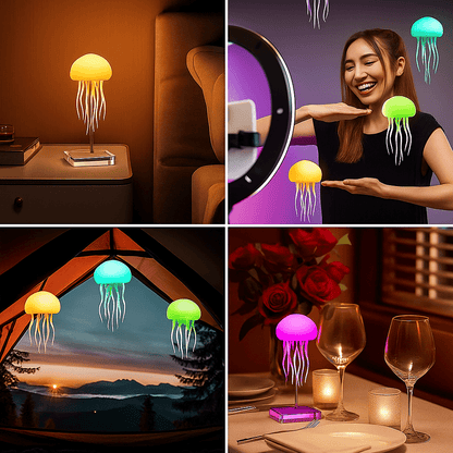 JellyMood™ - Lampe Méduse LED RGB relaxante à commande vocale pour une ambiance magique - FaciliCasa