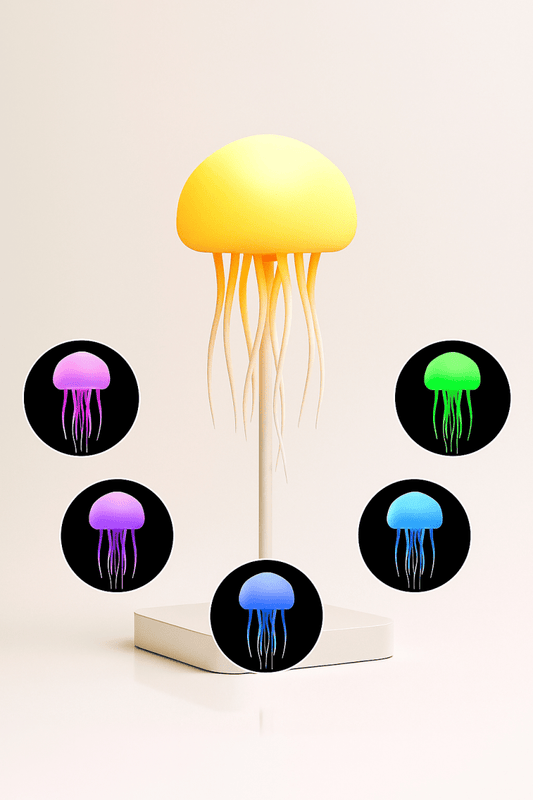 JellyMood™ - Lampe Méduse LED RGB relaxante à commande vocale pour une ambiance magique - FaciliCasa
