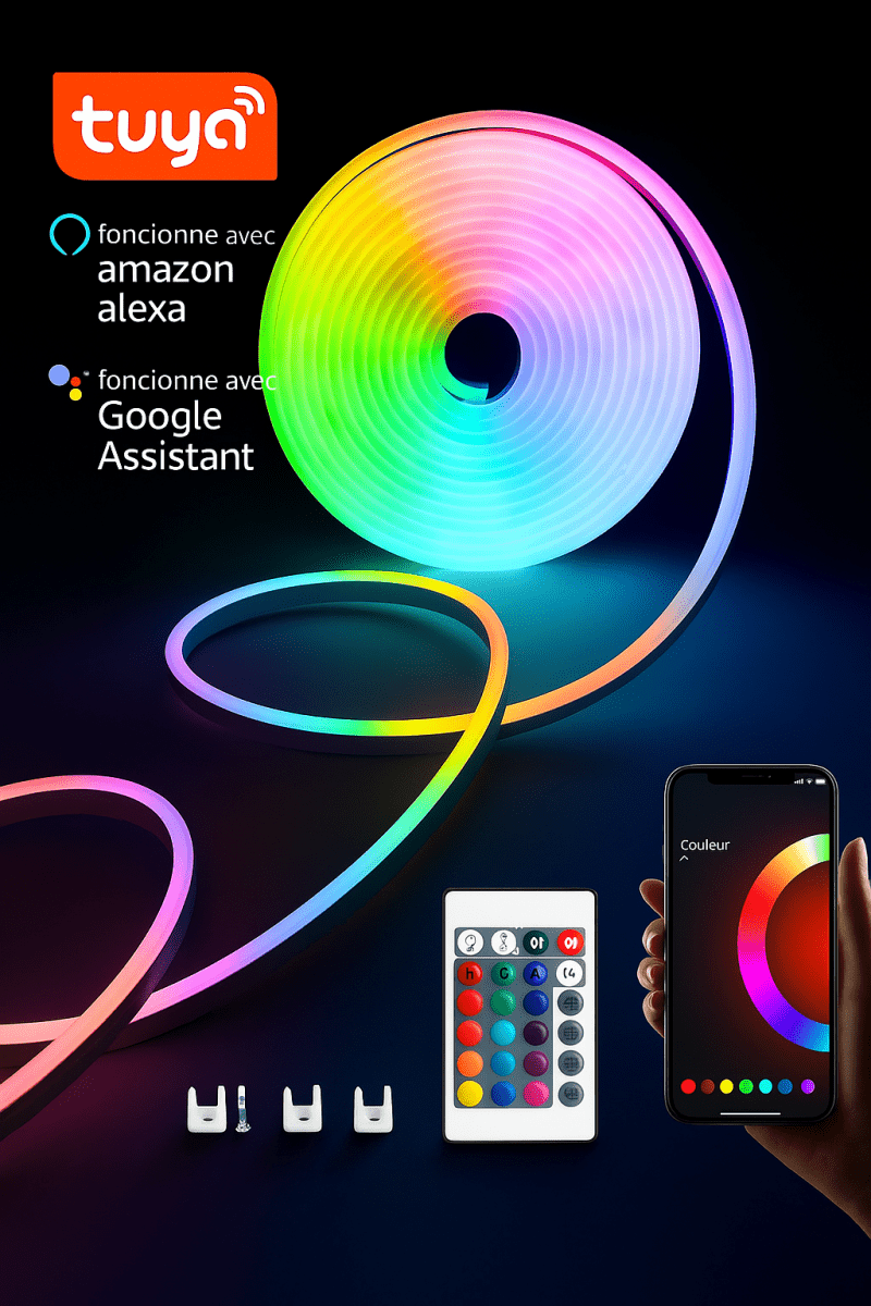 🌈 LumiFlex™ RGB - Bande LED connectée pour une ambiance sur - mesure - FaciliCasa