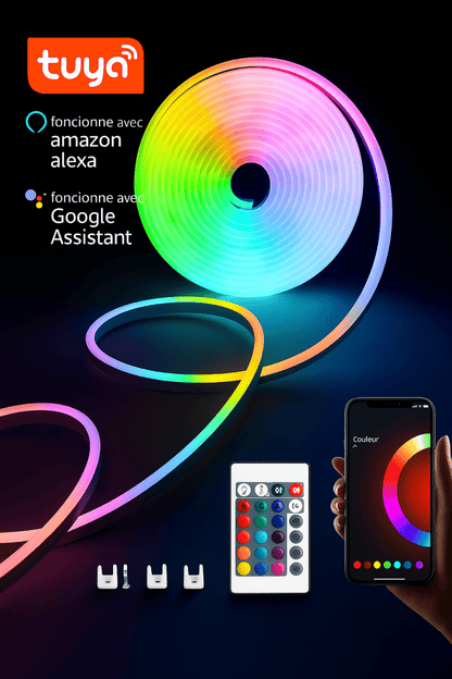 🌈 LumiFlex™ RGB - Bande LED connectée pour une ambiance sur - mesure - FaciliCasa