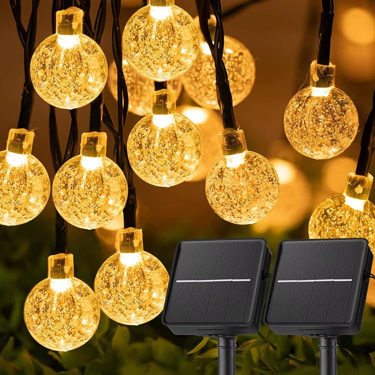 LumiSol™ - Guirlande solaire LED extérieure 60 LED étanche | Ambiance jardin, terrasse & fêtes - FaciliCasa