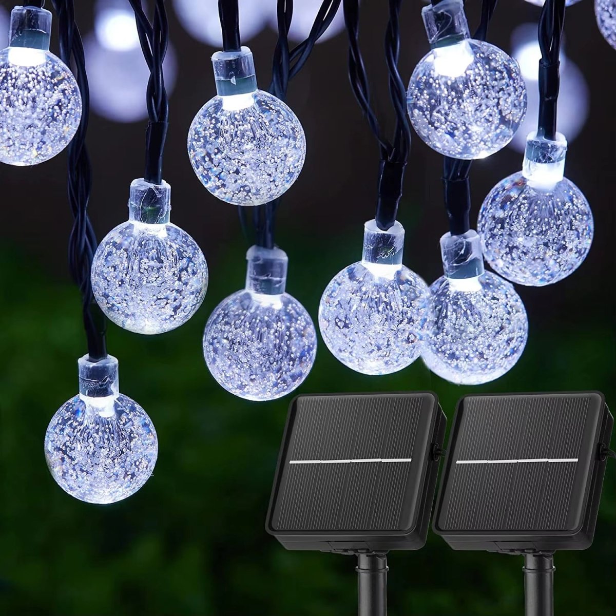 LumiSol™ - Guirlande solaire LED extérieure 60 LED étanche | Ambiance jardin, terrasse & fêtes - FaciliCasa