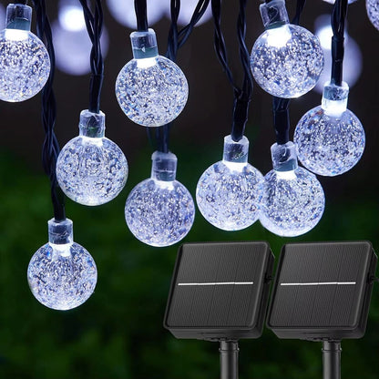 LumiSol™ - Guirlande solaire LED extérieure 60 LED étanche | Ambiance jardin, terrasse & fêtes - FaciliCasa