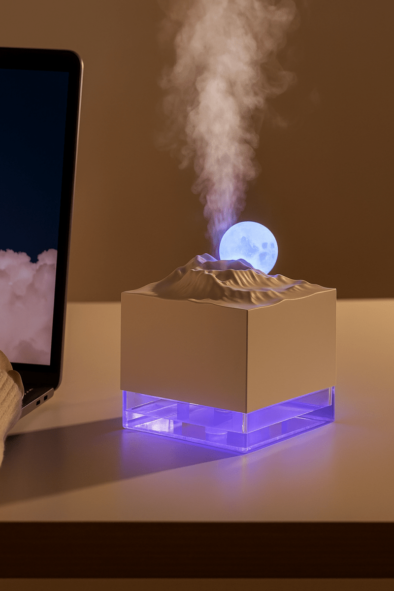 LuneZen™ – Humidificateur LED & Diffuseur d’Arômes pour une Ambiance Relaxante à la Maison - FaciliCasa