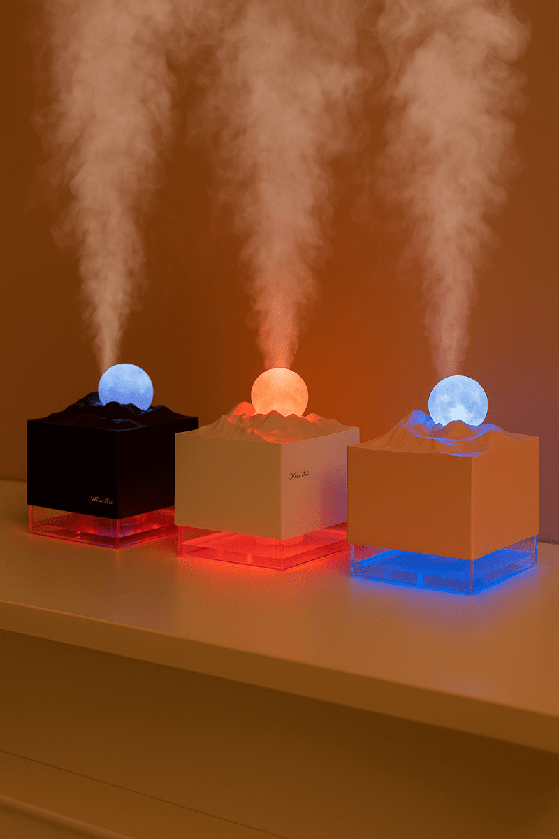 LuneZen™ – Humidificateur LED & Diffuseur d’Arômes pour une Ambiance Relaxante à la Maison - FaciliCasa