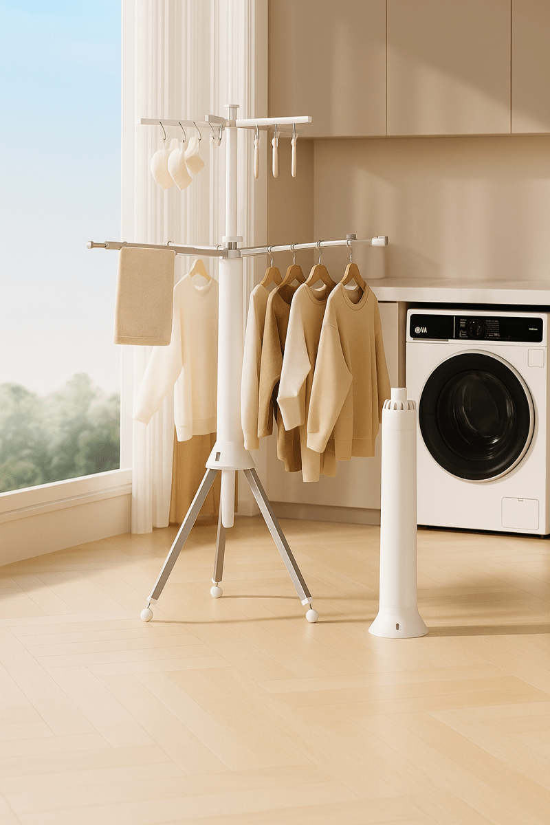 🟡 OctoDry™ - Étendoir à linge pliable rotatif grande capacité pour intérieur et balcon - FaciliCasa