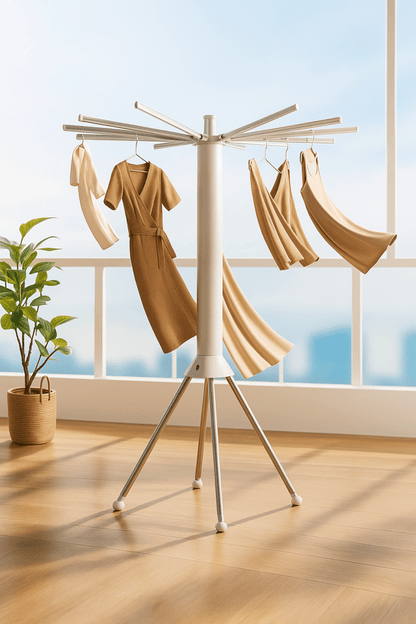 🟡 OctoDry™ - Étendoir à linge pliable rotatif grande capacité pour intérieur et balcon - FaciliCasa