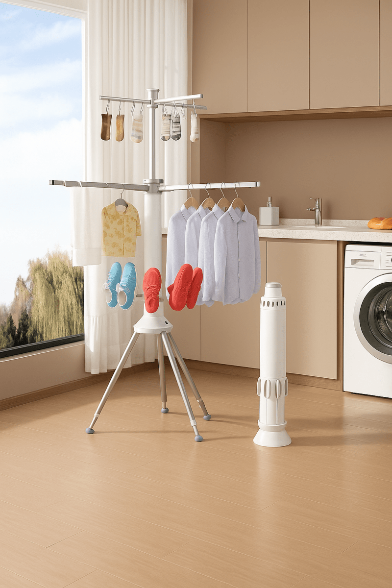 🟡 OctoDry™ - Étendoir à linge pliable rotatif grande capacité pour intérieur et balcon - FaciliCasa