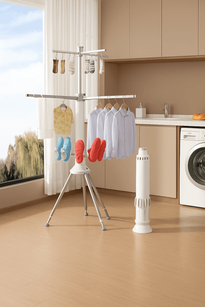 🟡 OctoDry™ - Étendoir à linge pliable rotatif grande capacité pour intérieur et balcon - FaciliCasa