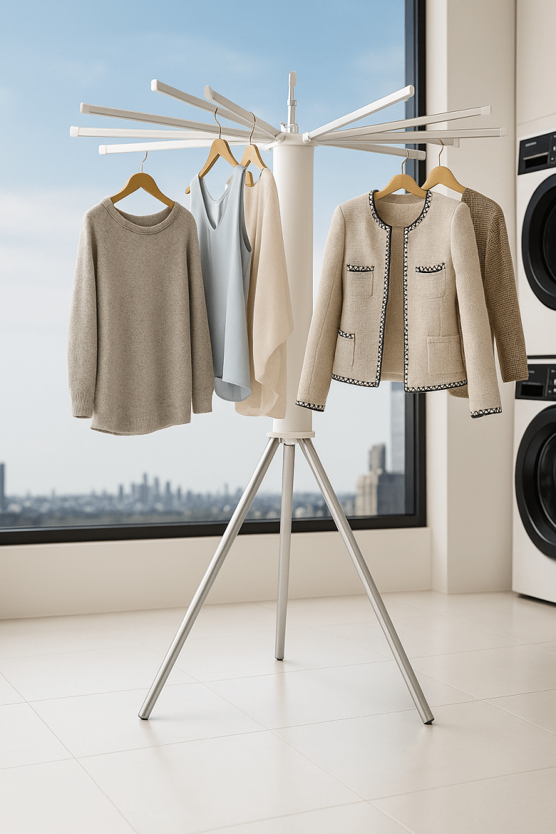🟡 OctoDry™ - Étendoir à linge pliable rotatif grande capacité pour intérieur et balcon - FaciliCasa