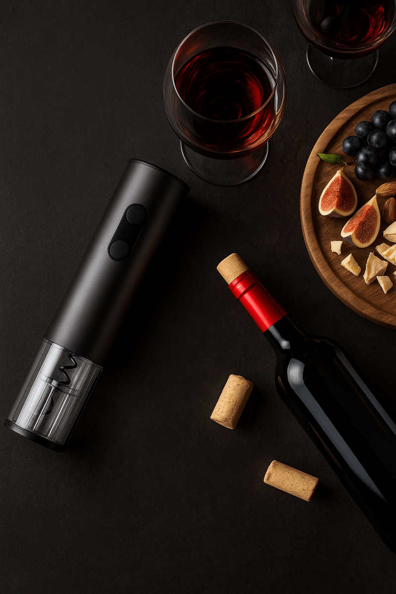 OenoClick™ - Le tire - bouchon électrique design qui ouvre vos bouteilles en un clic - FaciliCasa