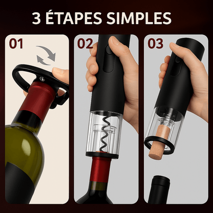 OenoClick™ - Le tire - bouchon électrique design qui ouvre vos bouteilles en un clic - FaciliCasa