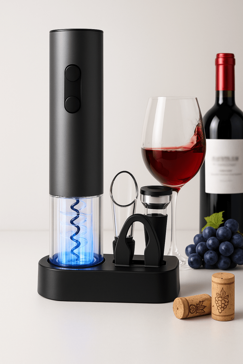 OenoClick™ - Le tire - bouchon électrique design qui ouvre vos bouteilles en un clic - FaciliCasa