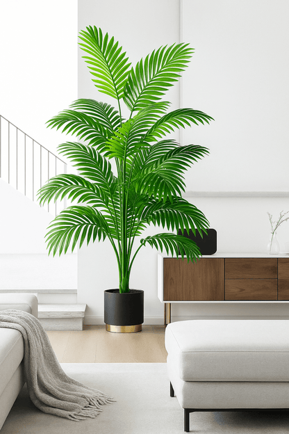 PalmaDecor™ – Palmier en Plastique Vert XXL | Déco Jungle Chic pour Maison, Salon ou Terrasse - FaciliCasa