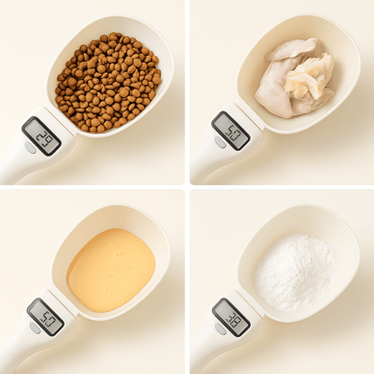 PetWeigh™ - Cuillère Balance Digitale pour Croquettes Animales | Précision & Confort au Quotidien - FaciliCasa