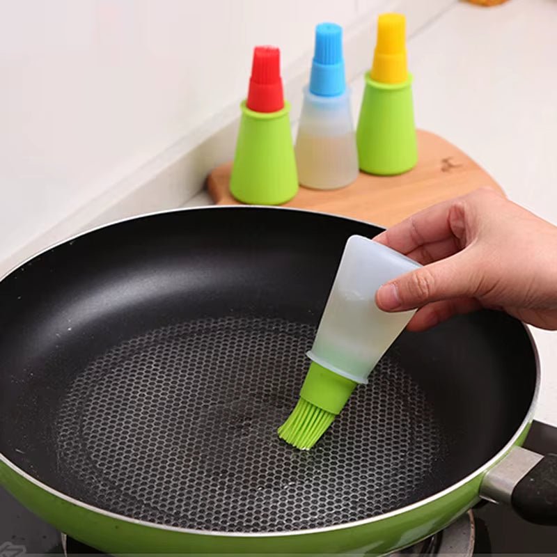 PinceauDose™ - Brosse à Huile et Sauce 2 - en - 1 pour Cuisine, BBQ et Cuisson Facile - FaciliCasa