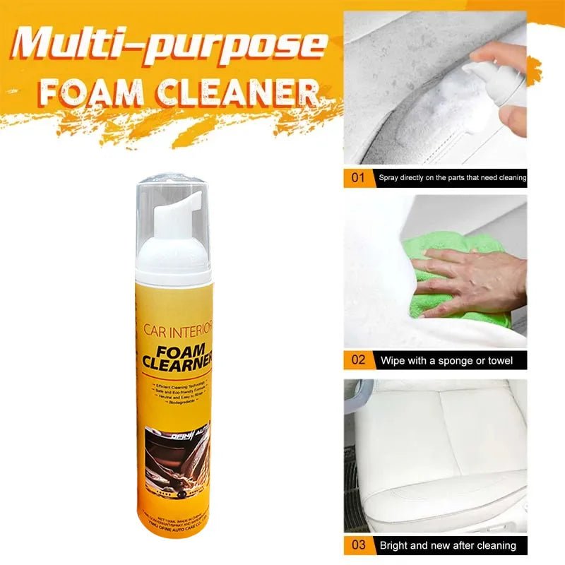 💥 PowerFoam™ - Mousse nettoyante multi - usages ultra efficace pour voiture, maison, cuir, plastique et surfaces difficiles - FaciliCasa