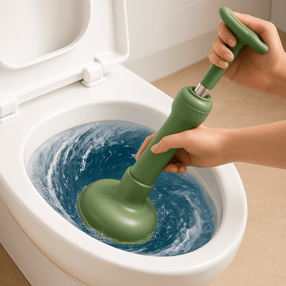 PowerPlunge™ – Déboucheur WC Haute Pression Réutilisable | Piston en Silicone Puissant & Ergonomique - FaciliCasa