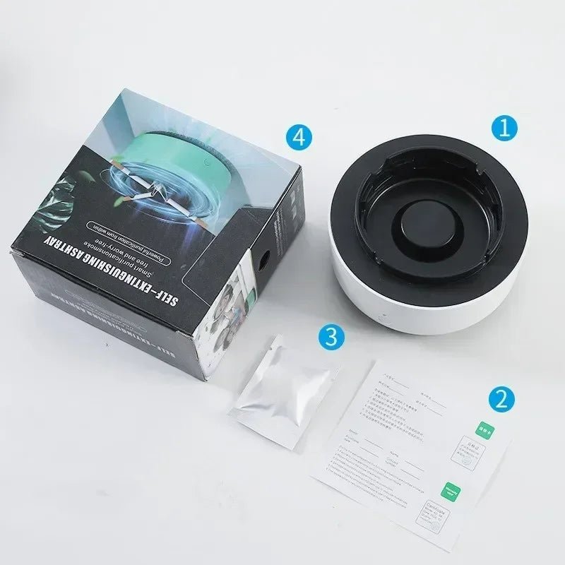PureAsh™ – Cendrier Épurateur d’Air avec Filtre Ionique, Anti - Odeurs et Fumée, Rechargeable USB, Parfait pour Voiture ou Intérieur - FaciliCasa