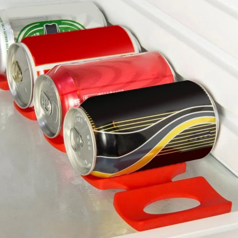 Red Silicone Fridge Can Beer Wine Bottle Rack Holder Mat Stacking Tidy Tool Kitchen Gadgets Silicone Can Holder Mat Organizer - FaciliCasa