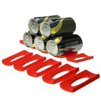Red Silicone Fridge Can Beer Wine Bottle Rack Holder Mat Stacking Tidy Tool Kitchen Gadgets Silicone Can Holder Mat Organizer - FaciliCasa