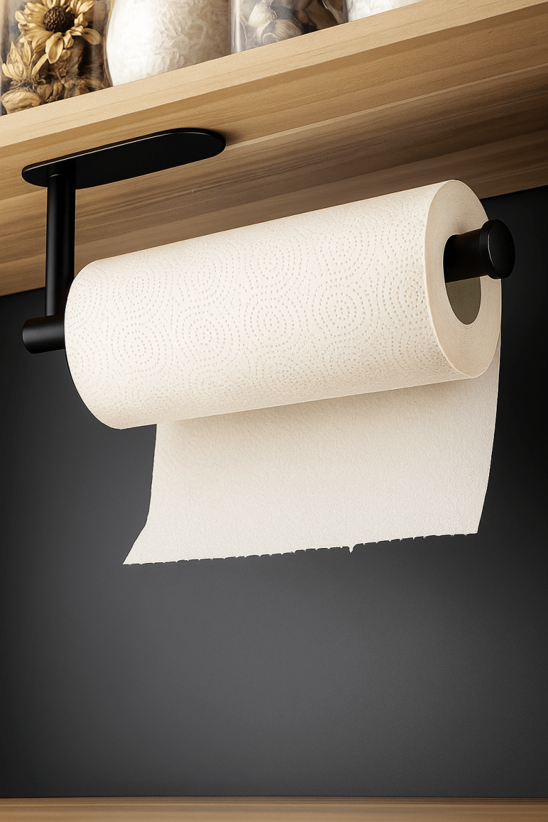 🧻 RollFix™ – Support Adhésif Polyvalent pour Papier et Serviettes | Gain de Place & Sans Perçage - FaciliCasa