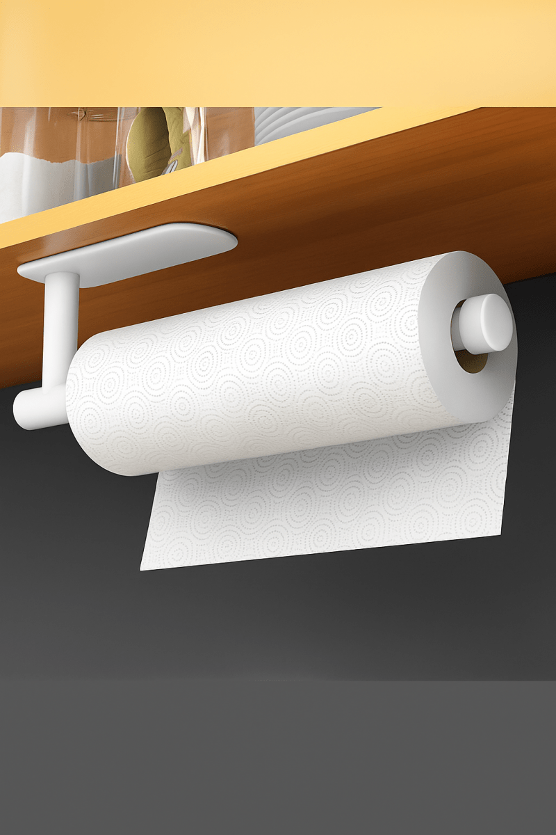 🧻 RollFix™ – Support Adhésif Polyvalent pour Papier et Serviettes | Gain de Place & Sans Perçage - FaciliCasa