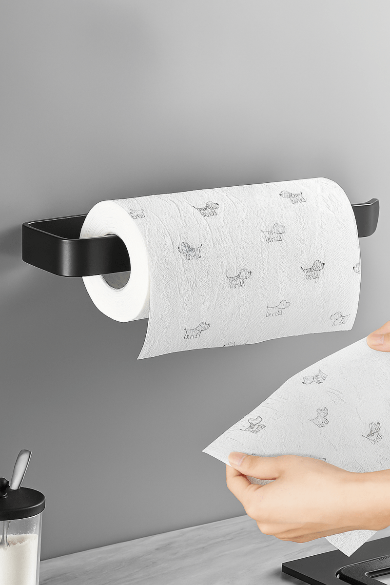 🧻 RollFix™ – Support Adhésif Polyvalent pour Papier et Serviettes | Gain de Place & Sans Perçage - FaciliCasa