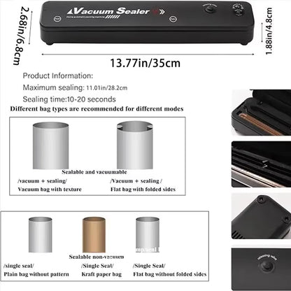 SealFresh™ – Machine de Mise Sous Vide Automatique - Conservez Vos Aliments 5x Plus Longtemps - FaciliCasa