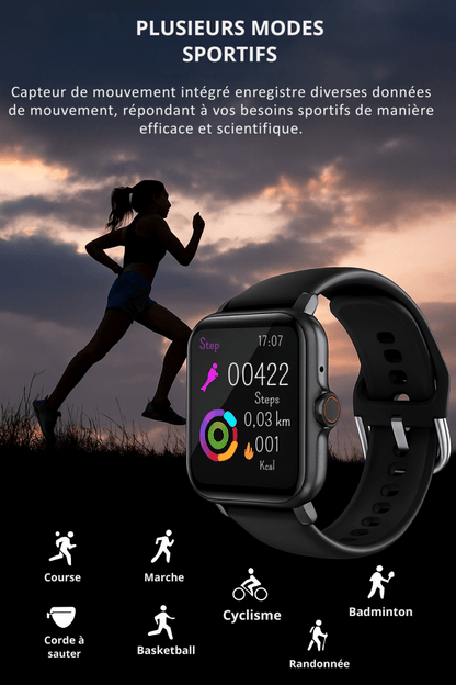 SmartFit™ Vision 1.83” – Montre connectée étanche avec appels, messages & suivi santé - FaciliCasa