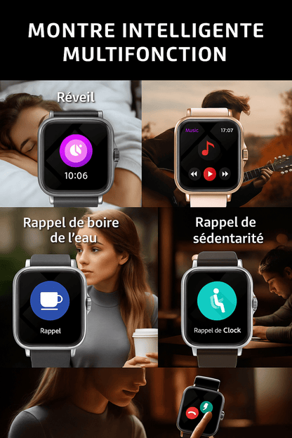 SmartFit™ Vision 1.83” – Montre connectée étanche avec appels, messages & suivi santé - FaciliCasa