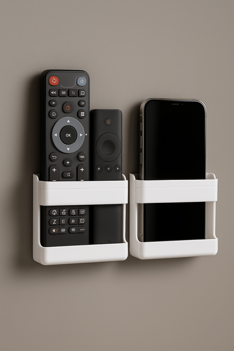SmartHolder™ - Organiseur mural sans perçage pour télécommandes et téléphones, gain de place garanti - FaciliCasa
