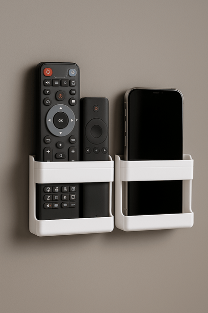 SmartHolder™ - Organiseur mural sans perçage pour télécommandes et téléphones, gain de place garanti - FaciliCasa