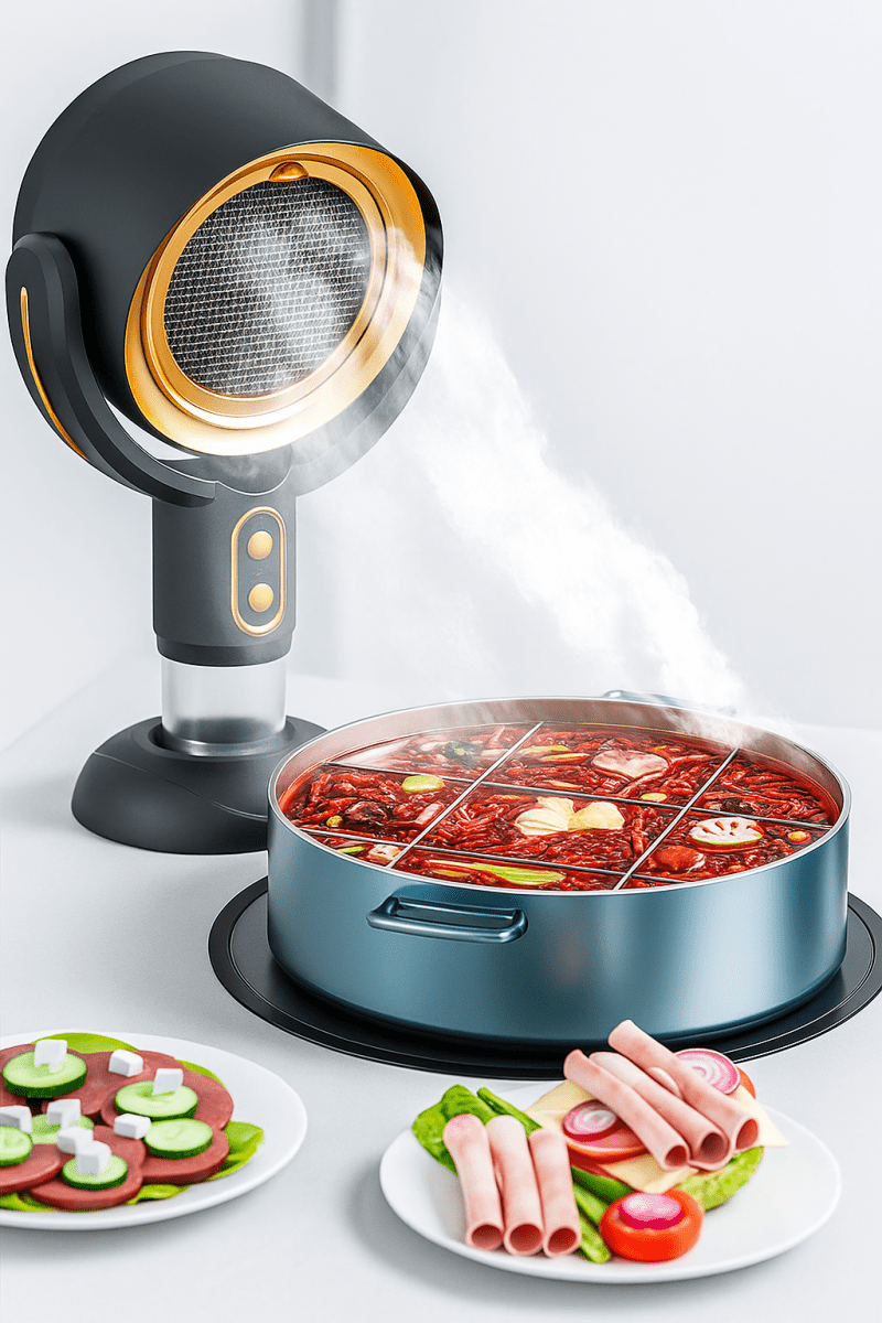 SmokeAway™ – Extracteur de Fumée Portable USB, Ventilateur de Cuisine Anti - Odeurs pour BBQ, Table Chaude et Fondues - FaciliCasa