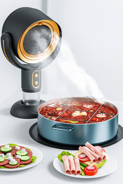 SmokeAway™ – Extracteur de Fumée Portable USB, Ventilateur de Cuisine Anti - Odeurs pour BBQ, Table Chaude et Fondues - FaciliCasa