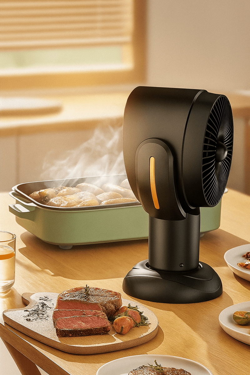 SmokeAway™ – Extracteur de Fumée Portable USB, Ventilateur de Cuisine Anti - Odeurs pour BBQ, Table Chaude et Fondues - FaciliCasa
