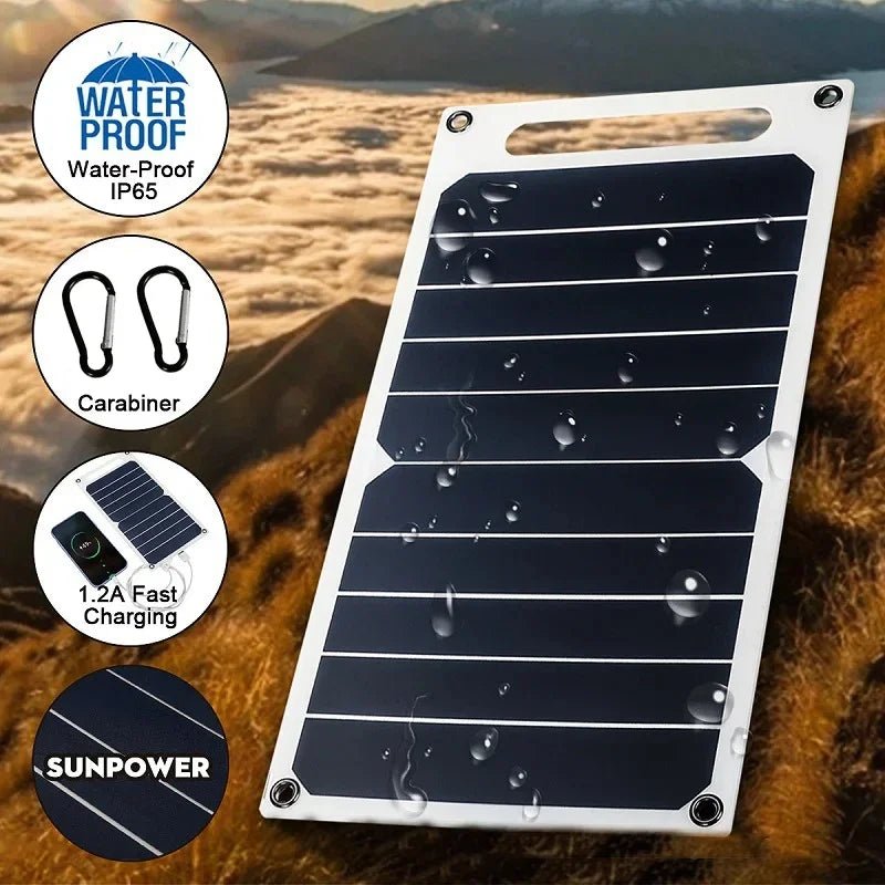 🔋 SolarGo™ – Panneau Solaire USB 30W Étanche – Recharge éco, partout, tout le temps - FaciliCasa
