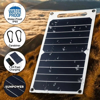 🔋 SolarGo™ – Panneau Solaire USB 30W Étanche – Recharge éco, partout, tout le temps - FaciliCasa